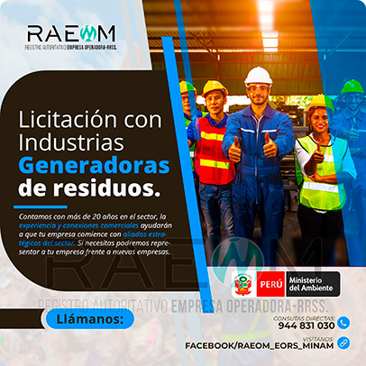 RAEOMINAM.COM RAEOMINAM RAEOM Registro Autoritativo de Empresas Operadoras MINAM, para transporte de Residuos Sólidos. Los generadores de residuos no municipales deben incluir en su Plan de Minimización y Manejo de Residuos Sólidos, estrategias preventivas orientadas a alcanzar la minimización en la fuente. Dicho Plan forma parte del IGA.
                                        Obligaciones del generador no municipal.
                                        Son obligaciones de los generadores de residuos sólidos no municipales: 
                                        a) Manejar los residuos sólidos que generen, teniendo en cuenta lo establecido en el artículo 55 del Decreto Legislativo nº 1278; 
                                        b) Conducir el registro interno sobre la generación y manejo de los residuos sólidos, en sus instalaciones, con la finalidad de disponer de la información necesaria sobre la generación, minimización y manejo de los residuos sólidos; 
                                        c) Contratar a una EO-RS para el manejo los residuos sólidos fuera de las instalaciones industriales o productivas, áreas de la concesión o lote del titular del proyecto;
                                        d) Brindar las facilidades necesarias a las autoridades competentes para el adecuado cumplimiento de sus funciones;
                                        e) Establecer estrategias y desarrollar acciones orientadas a la prevención y/o minimización y/o valorización de residuos sólidos, como primera opción de gestión;
                                        f) Adoptar medidas para la restauración y/o rehabilitación y/o reparación y/o compensación ambiental por el inadecuado manejo de residuos sólidos no municipales de su actividad;
                                        g) En caso se encuentren ubicados en zonas en las cuales no exista infraestructura de residuos sólidos autorizada y/o EO-RS, deben establecer e implementar alternativas de gestión que garanticen la adecuada valorización y/o disposición final de los residuos sólidos;
                                        h) En caso los generadores de residuos sólidos de gestión no municipal realicen el aprovechamiento de material de descarte y/o coprocesamiento, deben regirse por lo establecido en los artículos sobre la materia.
                                        Aquellos generadores de residuos sólidos no municipales que se encuentran obligados a contar con un IGA, adicionalmente deben presentar la Declaración Anual sobre Minimización y Gestión de Residuos Sólidos no Municipales -también denominada Declaración Anual de Manejo de Residuos Sólidos y los Manifiestos de Manejo de Residuos Peligrosos en formato digital, a través del SIGERSOL.
                                        Las autoridades sectoriales, definen y aprueban el alcance, condiciones y lineamientos para la presentación de ambos documentos a través del SIGERSOL, en aquellos casos de los generadores de residuos sólidos no municipales que no se encuentran obligados a contar con un IGA.
                                        La presentación de la Declaración Anual sobre Minimización y Gestión de Residuos Sólidos no Municipales -también denominada Declaración Anual de Manejo de Residuos Sólidos- y de los Manifiestos de Manejo de Residuos, es una obligación exclusiva del titular del proyecto o de actividades, y estos pueden ser elaborados con información generada por el propio titular de la actividad, así como por aquella brindada por sus proveedores de servicios, siendo en todos los casos, el generador no municipal el único responsable de su reporte.
