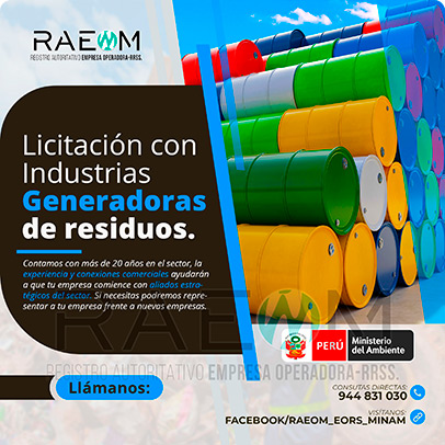 RAEOMINAM.COM RAEOMINAM RAEOM Registro Autoritativo de Empresas Operadoras MINAM, para transporte de Residuos Sólidos. Los generadores de residuos no municipales deben incluir en su Plan de Minimización y Manejo de Residuos Sólidos, estrategias preventivas orientadas a alcanzar la minimización en la fuente. Dicho Plan forma parte del IGA.
                                        Obligaciones del generador no municipal.
                                        Son obligaciones de los generadores de residuos sólidos no municipales: 
                                        a) Manejar los residuos sólidos que generen, teniendo en cuenta lo establecido en el artículo 55 del Decreto Legislativo nº 1278; 
                                        b) Conducir el registro interno sobre la generación y manejo de los residuos sólidos, en sus instalaciones, con la finalidad de disponer de la información necesaria sobre la generación, minimización y manejo de los residuos sólidos; 
                                        c) Contratar a una EO-RS para el manejo los residuos sólidos fuera de las instalaciones industriales o productivas, áreas de la concesión o lote del titular del proyecto;
                                        d) Brindar las facilidades necesarias a las autoridades competentes para el adecuado cumplimiento de sus funciones;
                                        e) Establecer estrategias y desarrollar acciones orientadas a la prevención y/o minimización y/o valorización de residuos sólidos, como primera opción de gestión;
                                        f) Adoptar medidas para la restauración y/o rehabilitación y/o reparación y/o compensación ambiental por el inadecuado manejo de residuos sólidos no municipales de su actividad;
                                        g) En caso se encuentren ubicados en zonas en las cuales no exista infraestructura de residuos sólidos autorizada y/o EO-RS, deben establecer e implementar alternativas de gestión que garanticen la adecuada valorización y/o disposición final de los residuos sólidos;
                                        h) En caso los generadores de residuos sólidos de gestión no municipal realicen el aprovechamiento de material de descarte y/o coprocesamiento, deben regirse por lo establecido en los artículos sobre la materia.
                                        Aquellos generadores de residuos sólidos no municipales que se encuentran obligados a contar con un IGA, adicionalmente deben presentar la Declaración Anual sobre Minimización y Gestión de Residuos Sólidos no Municipales -también denominada Declaración Anual de Manejo de Residuos Sólidos y los Manifiestos de Manejo de Residuos Peligrosos en formato digital, a través del SIGERSOL.
                                        Las autoridades sectoriales, definen y aprueban el alcance, condiciones y lineamientos para la presentación de ambos documentos a través del SIGERSOL, en aquellos casos de los generadores de residuos sólidos no municipales que no se encuentran obligados a contar con un IGA.
                                        La presentación de la Declaración Anual sobre Minimización y Gestión de Residuos Sólidos no Municipales -también denominada Declaración Anual de Manejo de Residuos Sólidos- y de los Manifiestos de Manejo de Residuos, es una obligación exclusiva del titular del proyecto o de actividades, y estos pueden ser elaborados con información generada por el propio titular de la actividad, así como por aquella brindada por sus proveedores de servicios, siendo en todos los casos, el generador no municipal el único responsable de su reporte.