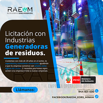 RAEOMINAM.COM RAEOMINAM RAEOM Registro Autoritativo de Empresas Operadoras MINAM, para transporte de Residuos Sólidos. Los generadores de residuos no municipales deben incluir en su Plan de Minimización y Manejo de Residuos Sólidos, estrategias preventivas orientadas a alcanzar la minimización en la fuente. Dicho Plan forma parte del IGA.
                                        Obligaciones del generador no municipal.
                                        Son obligaciones de los generadores de residuos sólidos no municipales: 
                                        a) Manejar los residuos sólidos que generen, teniendo en cuenta lo establecido en el artículo 55 del Decreto Legislativo nº 1278; 
                                        b) Conducir el registro interno sobre la generación y manejo de los residuos sólidos, en sus instalaciones, con la finalidad de disponer de la información necesaria sobre la generación, minimización y manejo de los residuos sólidos; 
                                        c) Contratar a una EO-RS para el manejo los residuos sólidos fuera de las instalaciones industriales o productivas, áreas de la concesión o lote del titular del proyecto;
                                        d) Brindar las facilidades necesarias a las autoridades competentes para el adecuado cumplimiento de sus funciones;
                                        e) Establecer estrategias y desarrollar acciones orientadas a la prevención y/o minimización y/o valorización de residuos sólidos, como primera opción de gestión;
                                        f) Adoptar medidas para la restauración y/o rehabilitación y/o reparación y/o compensación ambiental por el inadecuado manejo de residuos sólidos no municipales de su actividad;
                                        g) En caso se encuentren ubicados en zonas en las cuales no exista infraestructura de residuos sólidos autorizada y/o EO-RS, deben establecer e implementar alternativas de gestión que garanticen la adecuada valorización y/o disposición final de los residuos sólidos;
                                        h) En caso los generadores de residuos sólidos de gestión no municipal realicen el aprovechamiento de material de descarte y/o coprocesamiento, deben regirse por lo establecido en los artículos sobre la materia.
                                        Aquellos generadores de residuos sólidos no municipales que se encuentran obligados a contar con un IGA, adicionalmente deben presentar la Declaración Anual sobre Minimización y Gestión de Residuos Sólidos no Municipales -también denominada Declaración Anual de Manejo de Residuos Sólidos y los Manifiestos de Manejo de Residuos Peligrosos en formato digital, a través del SIGERSOL.
                                        Las autoridades sectoriales, definen y aprueban el alcance, condiciones y lineamientos para la presentación de ambos documentos a través del SIGERSOL, en aquellos casos de los generadores de residuos sólidos no municipales que no se encuentran obligados a contar con un IGA.
                                        La presentación de la Declaración Anual sobre Minimización y Gestión de Residuos Sólidos no Municipales -también denominada Declaración Anual de Manejo de Residuos Sólidos- y de los Manifiestos de Manejo de Residuos, es una obligación exclusiva del titular del proyecto o de actividades, y estos pueden ser elaborados con información generada por el propio titular de la actividad, así como por aquella brindada por sus proveedores de servicios, siendo en todos los casos, el generador no municipal el único responsable de su reporte.