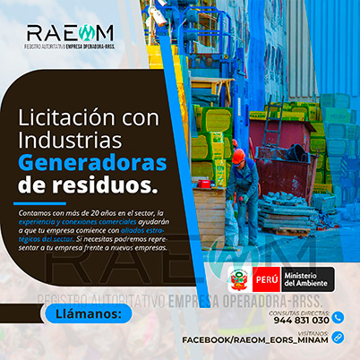 RAEOMINAM.COM RAEOMINAM RAEOM Registro Autoritativo de Empresas Operadoras MINAM, para transporte de Residuos Sólidos. Los generadores de residuos no municipales deben incluir en su Plan de Minimización y Manejo de Residuos Sólidos, estrategias preventivas orientadas a alcanzar la minimización en la fuente. Dicho Plan forma parte del IGA.
                                                    Obligaciones del generador no municipal.
                                                    Son obligaciones de los generadores de residuos sólidos no municipales: 
                                                    a) Manejar los residuos sólidos que generen, teniendo en cuenta lo establecido en el artículo 55 del Decreto Legislativo nº 1278; 
                                                    b) Conducir el registro interno sobre la generación y manejo de los residuos sólidos, en sus instalaciones, con la finalidad de disponer de la información necesaria sobre la generación, minimización y manejo de los residuos sólidos; 
                                                    c) Contratar a una EO-RS para el manejo los residuos sólidos fuera de las instalaciones industriales o productivas, áreas de la concesión o lote del titular del proyecto;
                                                    d) Brindar las facilidades necesarias a las autoridades competentes para el adecuado cumplimiento de sus funciones;
                                                    e) Establecer estrategias y desarrollar acciones orientadas a la prevención y/o minimización y/o valorización de residuos sólidos, como primera opción de gestión;
                                                    f) Adoptar medidas para la restauración y/o rehabilitación y/o reparación y/o compensación ambiental por el inadecuado manejo de residuos sólidos no municipales de su actividad;
                                                    g) En caso se encuentren ubicados en zonas en las cuales no exista infraestructura de residuos sólidos autorizada y/o EO-RS, deben establecer e implementar alternativas de gestión que garanticen la adecuada valorización y/o disposición final de los residuos sólidos;
                                                    h) En caso los generadores de residuos sólidos de gestión no municipal realicen el aprovechamiento de material de descarte y/o coprocesamiento, deben regirse por lo establecido en los artículos sobre la materia.
                                                    Aquellos generadores de residuos sólidos no municipales que se encuentran obligados a contar con un IGA, adicionalmente deben presentar la Declaración Anual sobre Minimización y Gestión de Residuos Sólidos no Municipales -también denominada Declaración Anual de Manejo de Residuos Sólidos y los Manifiestos de Manejo de Residuos Peligrosos en formato digital, a través del SIGERSOL.
                                                    Las autoridades sectoriales, definen y aprueban el alcance, condiciones y lineamientos para la presentación de ambos documentos a través del SIGERSOL, en aquellos casos de los generadores de residuos sólidos no municipales que no se encuentran obligados a contar con un IGA.
                                                    La presentación de la Declaración Anual sobre Minimización y Gestión de Residuos Sólidos no Municipales -también denominada Declaración Anual de Manejo de Residuos Sólidos- y de los Manifiestos de Manejo de Residuos, es una obligación exclusiva del titular del proyecto o de actividades, y estos pueden ser elaborados con información generada por el propio titular de la actividad, así como por aquella brindada por sus proveedores de servicios, siendo en todos los casos, el generador no municipal el único responsable de su reporte.