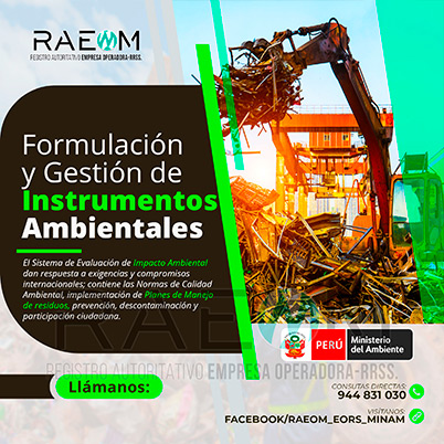 RAEOMINAM.COM RAEOMINAM RAEOM Registro Autoritativo de Empresas Operadoras MINAM, para transporte de Residuos Sólidos. Elaboración de guías técnicas:
                                En un plazo de sesenta (60) días calendarios, contados a partir de la confirmación de servicios se elabora las siguientes guías:
                                a) Formulación de los planes de gestión de residuos sólidos municipales;
                                b) Caracterización de residuos sólidos municipales; 
                                c) Formulación y evaluación de Instrumentos de Gestión Ambiental para infraestructuras de residuos sólidos;
                                d) Gestión operativa del servicio de limpieza pública; 
                                e) Criterios y contenido para los proyectos de inversión de recuperación de áreas degradadas por residuos sólidos;
                                f) Estructuras de costos asociados a la operación y mantenimiento del servicio de limpieza pública;
                                g) Diseño y construcción de infraestructuras de disposición final de residuos sólidos municipales.