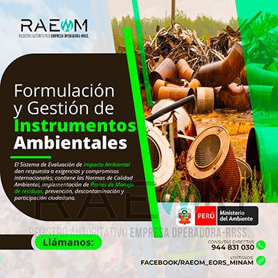 RAEOMINAM.COM RAEOMINAM RAEOM Registro Autoritativo de Empresas Operadoras MINAM, para transporte de Residuos Sólidos. Elaboración de guías técnicas:
                                En un plazo de sesenta (60) días calendarios, contados a partir de la confirmación de servicios se elabora las siguientes guías:
                                a) Formulación de los planes de gestión de residuos sólidos municipales;
                                b) Caracterización de residuos sólidos municipales; 
                                c) Formulación y evaluación de Instrumentos de Gestión Ambiental para infraestructuras de residuos sólidos;
                                d) Gestión operativa del servicio de limpieza pública; 
                                e) Criterios y contenido para los proyectos de inversión de recuperación de áreas degradadas por residuos sólidos;
                                f) Estructuras de costos asociados a la operación y mantenimiento del servicio de limpieza pública;
                                g) Diseño y construcción de infraestructuras de disposición final de residuos sólidos municipales.